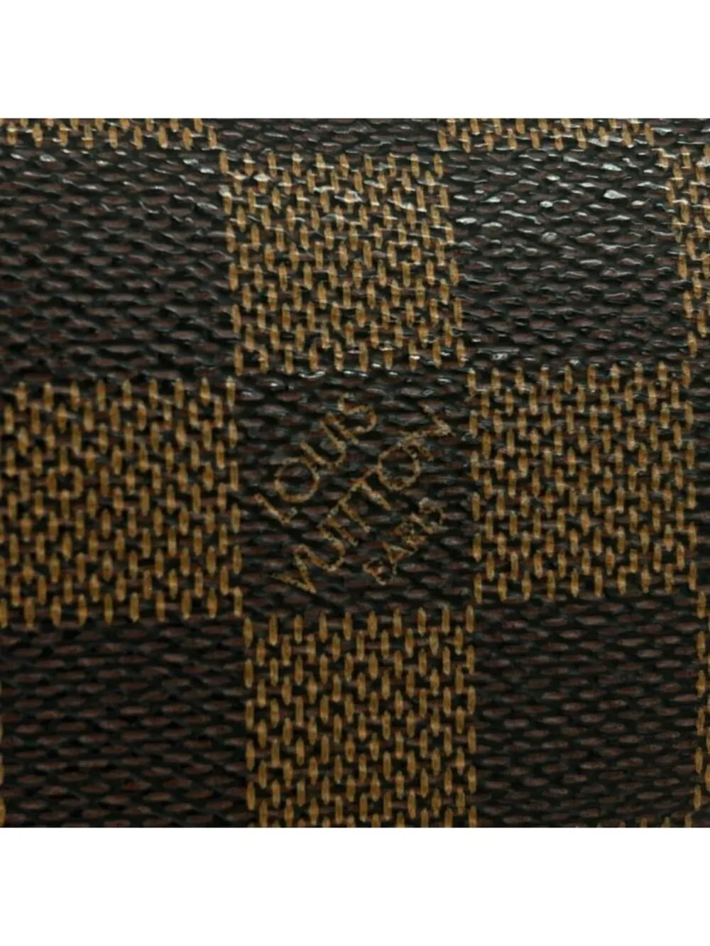 Louis Vuitton Handbag Trousse Makeup Pouch Damier Canvas Brown Gold